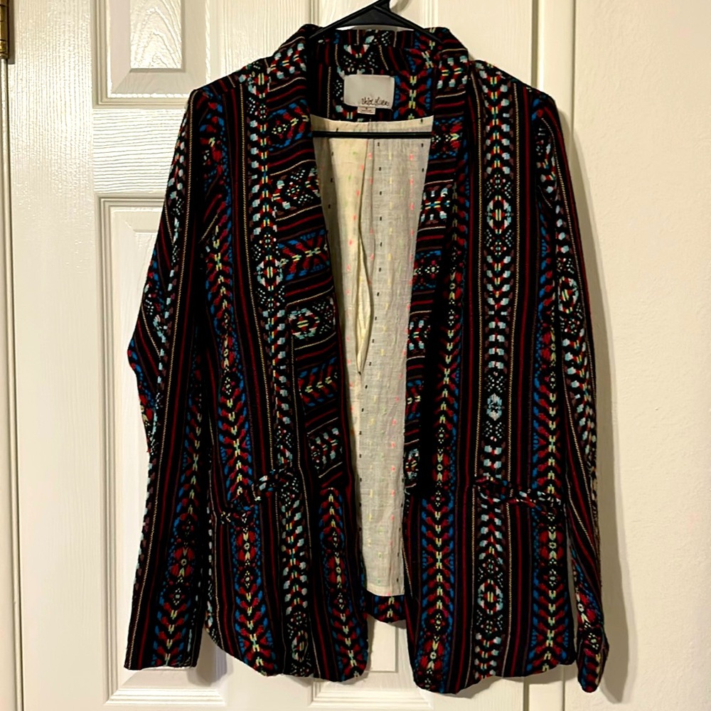 Embroidered tribal colorful blazer